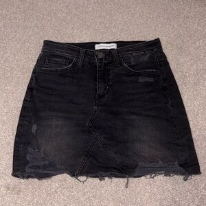 Black denim skirt